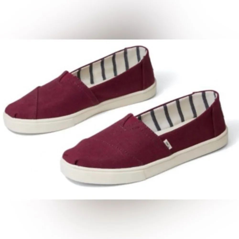 TOMS Alpargata Cupsole Burgundy Slip-On Flats size 11